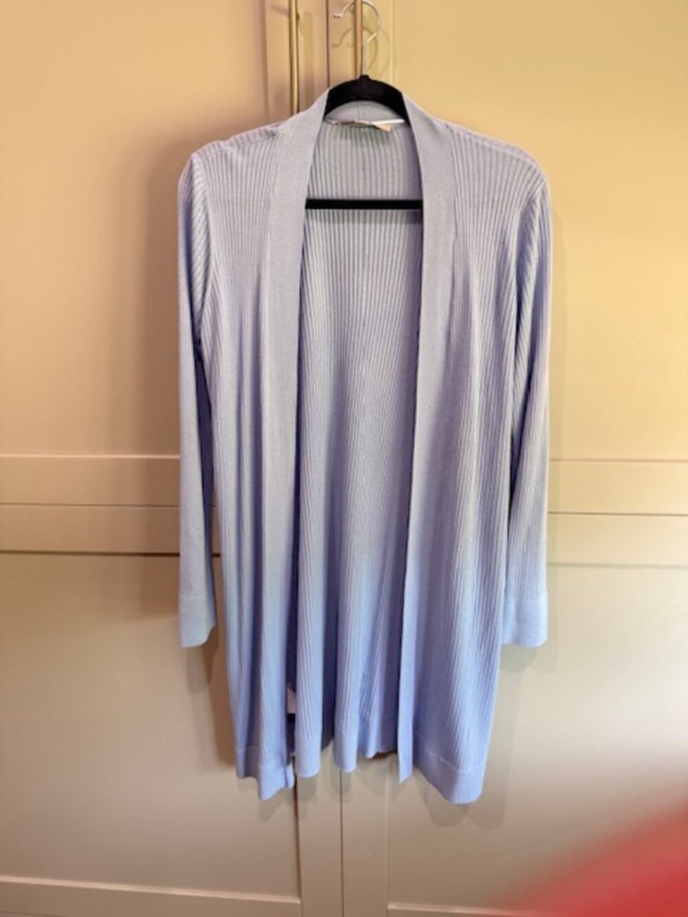 LOFT, Long Cardigan, Long-Sleeves, Size L, Periwinkle Blue, Lightweight